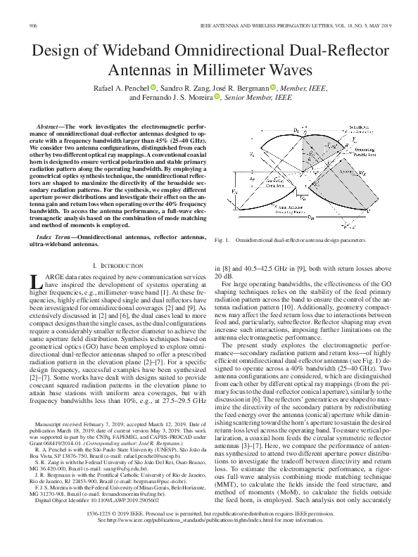 (PDF) Design of Wideband Omnidirectional Dual-Reflector Antennas in ...