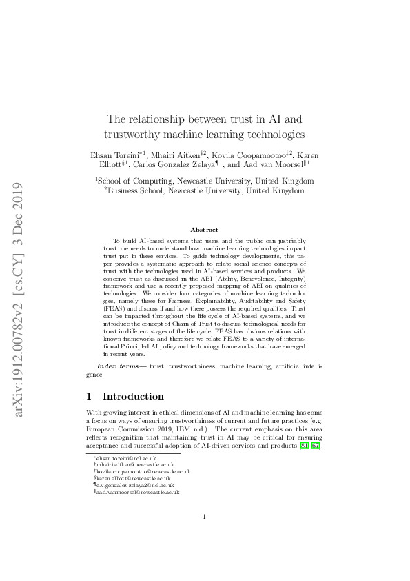 (PDF) The relationship between trust in AI and trustworthy machine ...