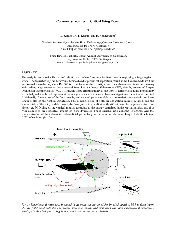 (PDF) Coherent Structures in Critical Wing Flows