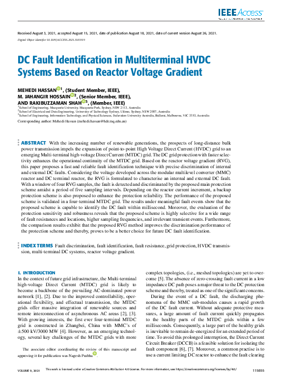 (PDF) DC Fault Identification in Multiterminal HVDC Systems Based on ...