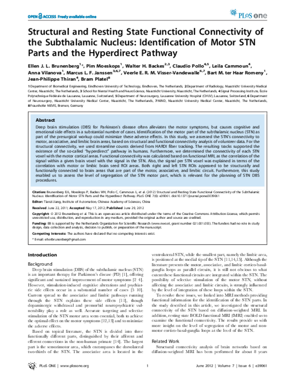 (PDF) Structural and Resting State Functional Connectivity of the ...