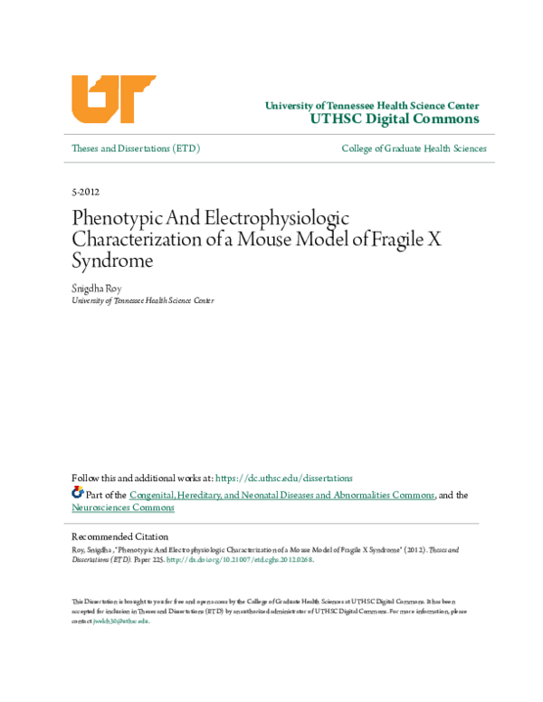 (PDF) Phenotypic And Electrophysiologic Characterization of a Mouse ...