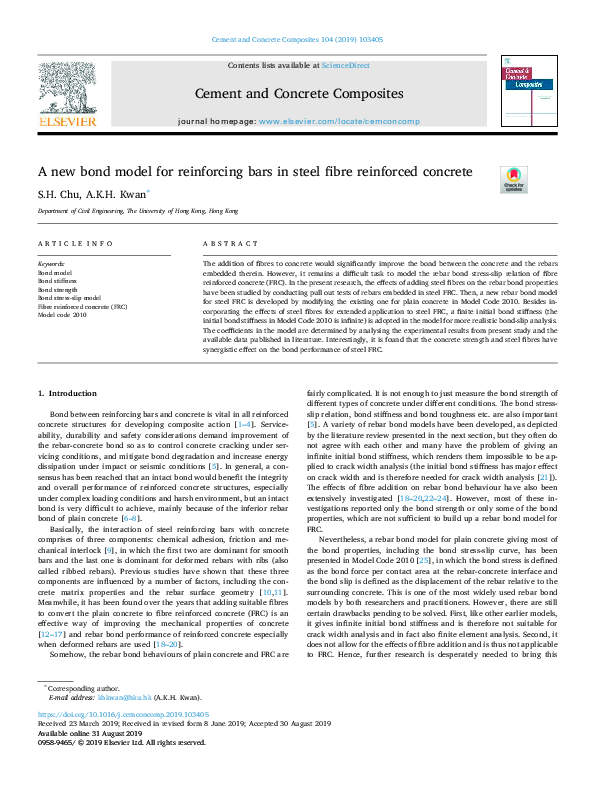 (PDF) A new bond model for reinforcing bars in steel fibre reinforced ...