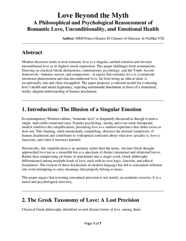 (PDF) Love Beyond the Myth A Philosophical and Psychological ...