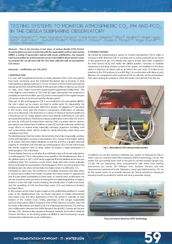 (PDF) Testing systems to monitor atmospheric CO2, PH and PCO2 in the ...