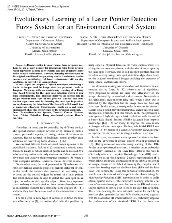 (PDF) Evolutionary learning of a laser pointer detection fuzzy system ...