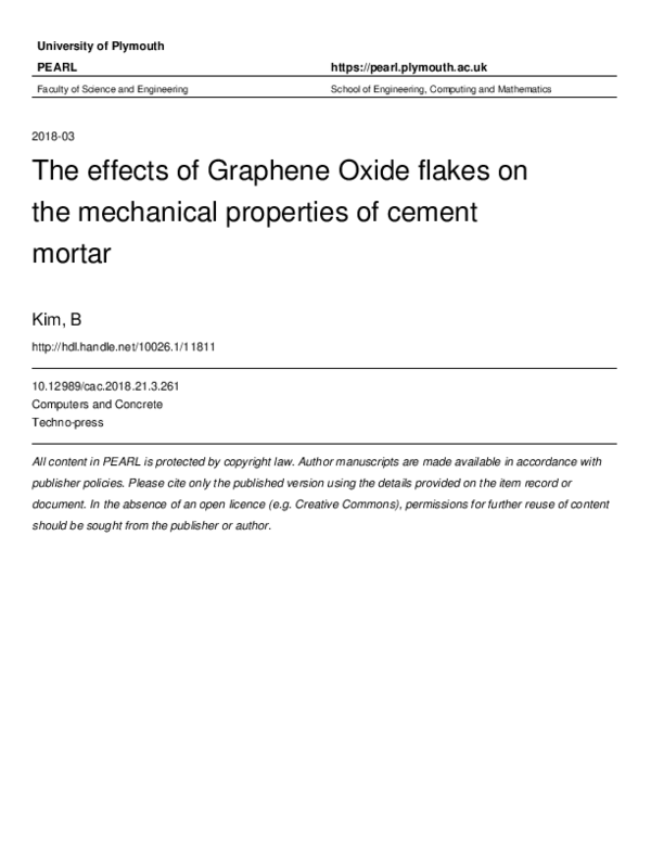 (PDF) The effects of Graphene Oxide flakes on the mechanical properties ...