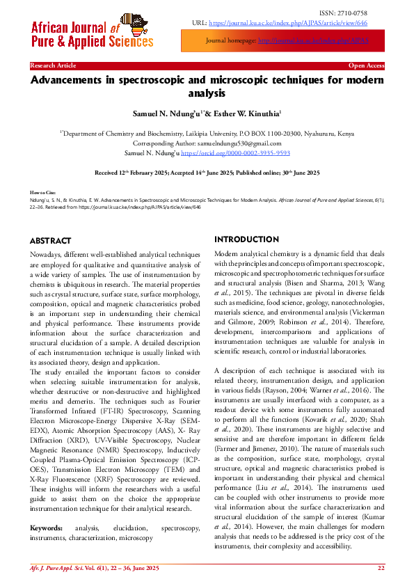 (PDF) Advancements in spectroscopic and microscopic techniques for ...