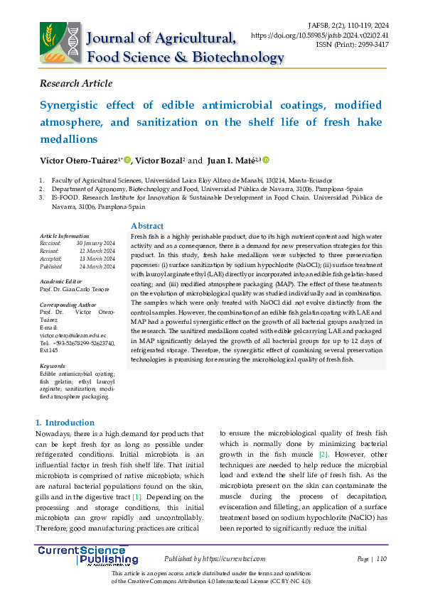 (PDF) Synergistic effect of edible antimicrobial coatings, modified ...