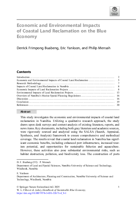 (PDF) Economic and Environmental Impacts of Coastal Land Reclamation on ...