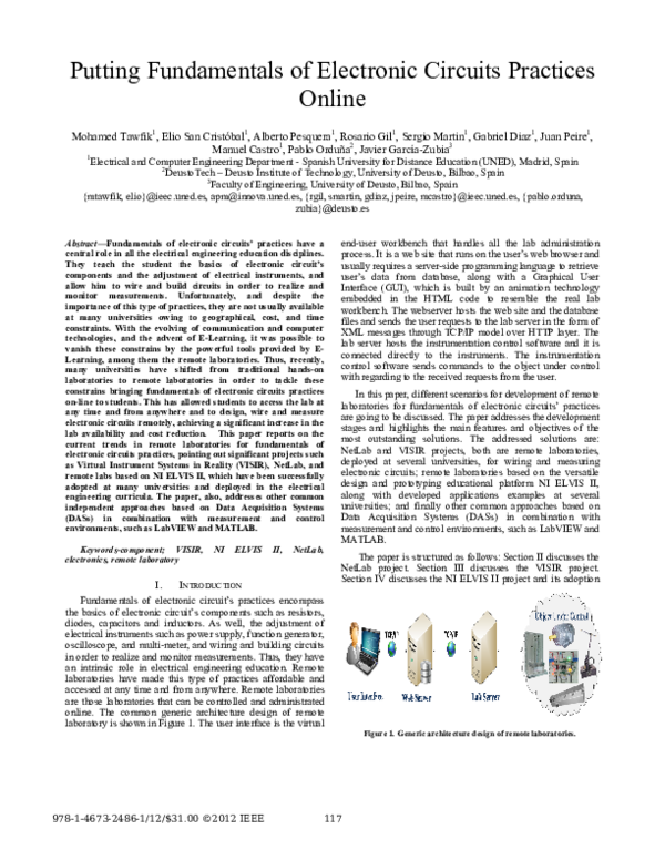 (PDF) Putting fundamentals of electronic circuits practices online