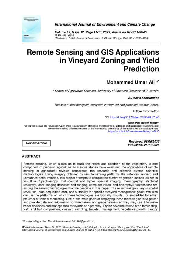 (PDF) Remote Sensing and GIS Applications in Vineyard Zoning and Yield ...