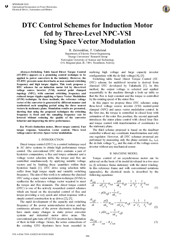 (PDF) DTC control schemes for induction motor fed by three-level NPC ...