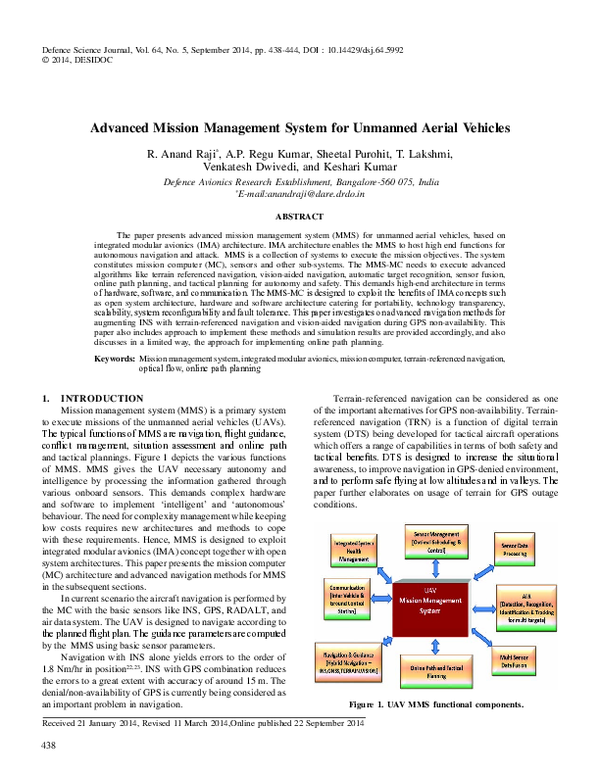 (PDF) Advanced Mission Management System for Unmanned Aerial Vehicles