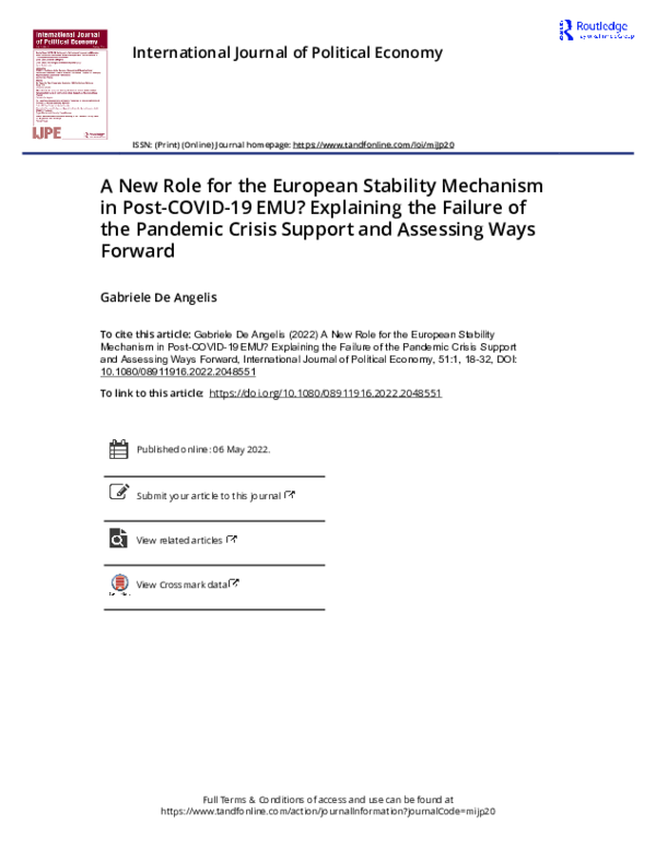 (PDF) A New Role for the European Stability Mechanism in Post-COVID-19 ...