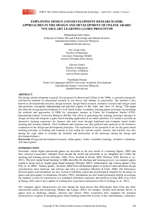 (PDF) Employing Design and Development Research (DDR) Approaches in the ...