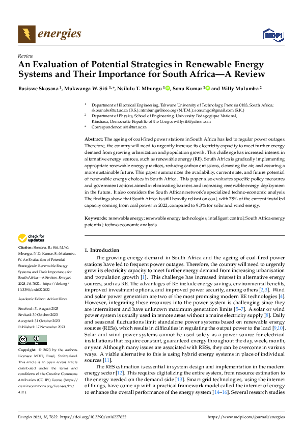 (PDF) An Evaluation of Potential Strategies in Renewable Energy Systems ...