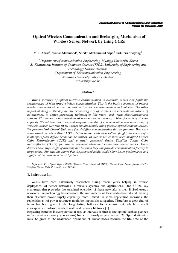 (PDF) Optical wireless communication and recharging mechanism of ...