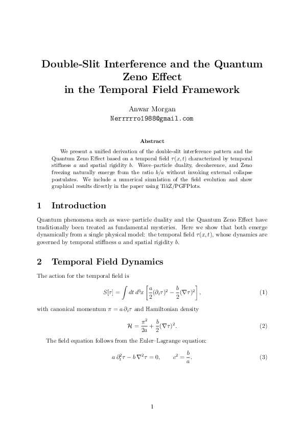 (PDF) Double-Slit Interference and the Quantum Zeno Effect in the ...
