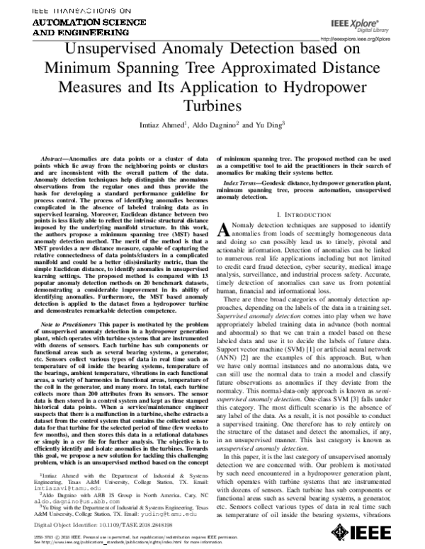 (PDF) Unsupervised Anomaly Detection Based on Minimum Spanning Tree ...