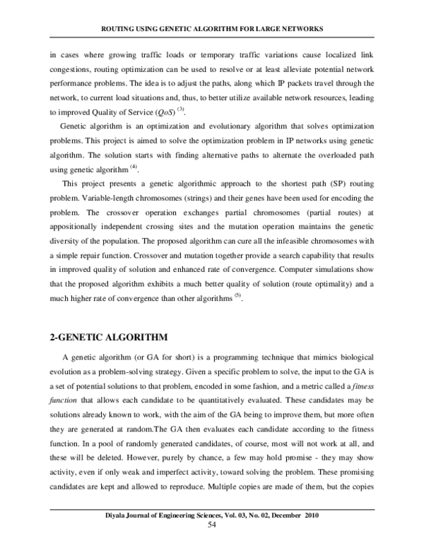 (PDF) Routing Using Genetic Algorithm for Large Networks