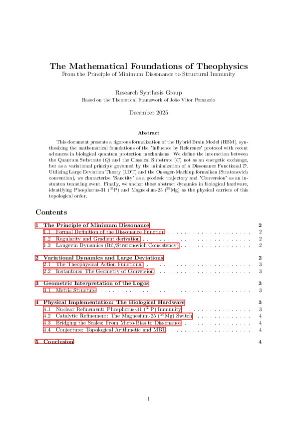 (PDF) The Mathematical Foundations of Theophysics From the Principle of ...