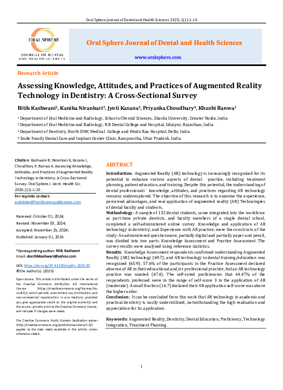 (PDF) Assessing Knowledge, Attitudes, and Practices of Augmented ...
