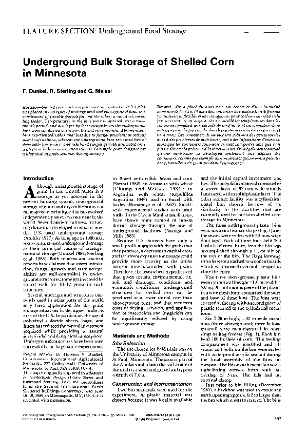 (PDF) Underground bulk storage of shelled corn in Minnesota
