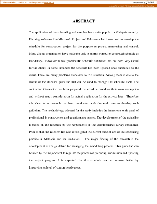 (PDF) Determining the Basic Principles in Managing Project Schedule for ...