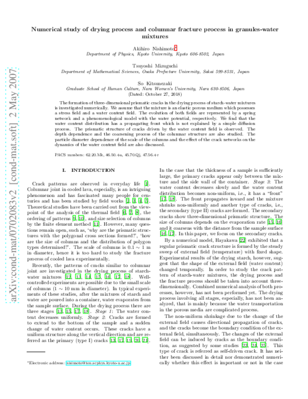(PDF) Numerical study of drying process and columnar fracture process ...