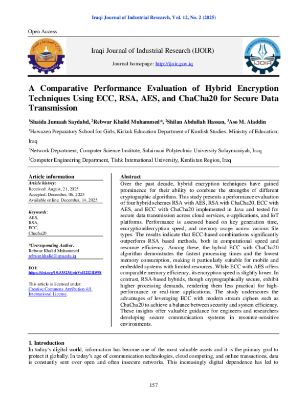 (PDF) A Comparative Performance Evaluation of Hybrid Encryption ...