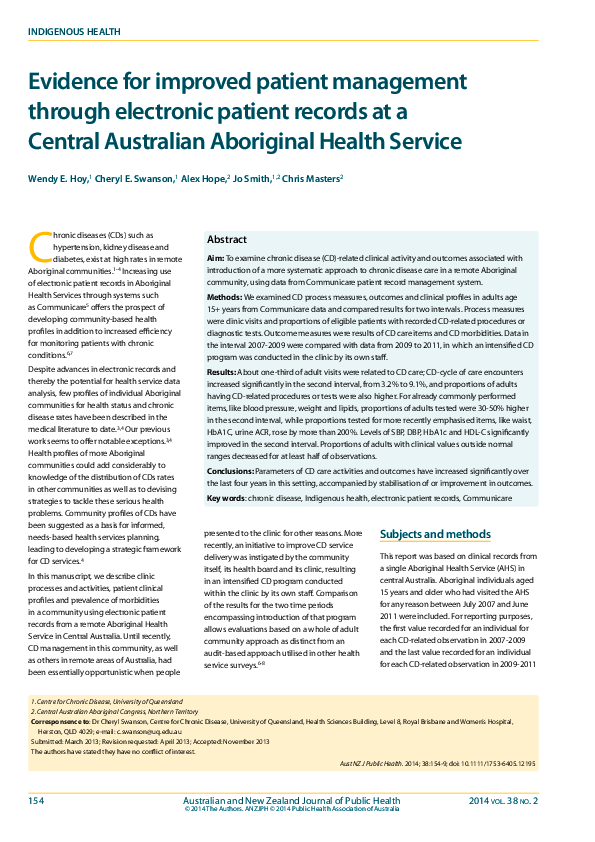 (PDF) Evidence for improved patient management through electronic ...