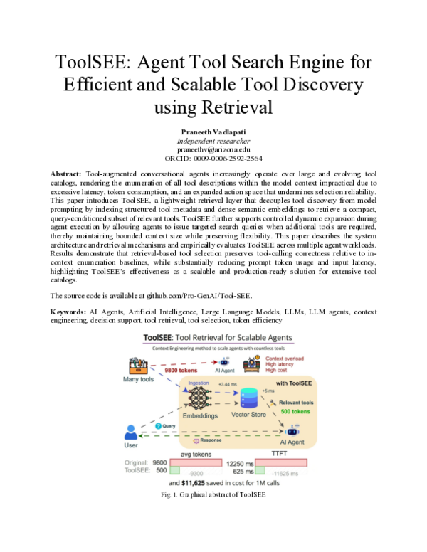 (PDF) ToolSEE: Agent Tool Search Engine for Efficient and Scalable Tool ...