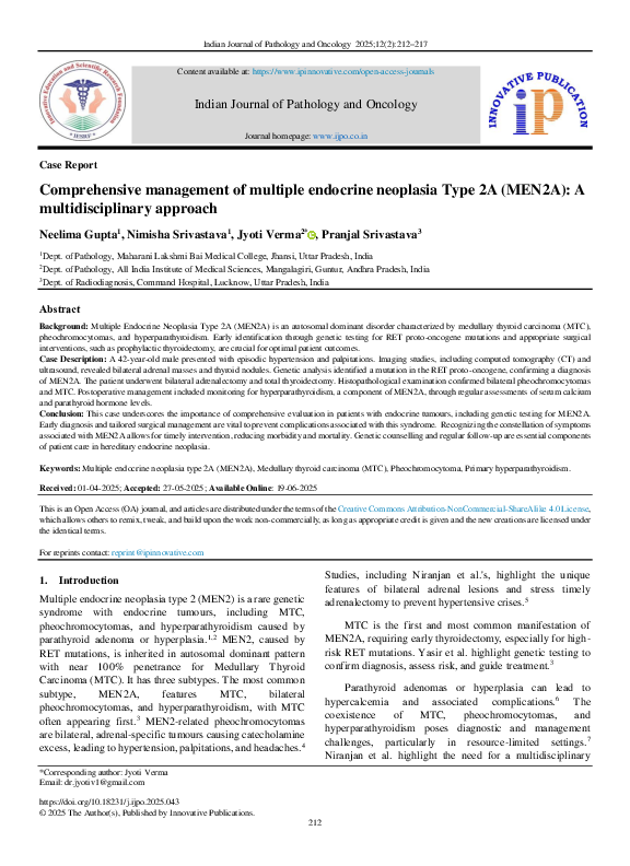 (PDF) Comprehensive management of multiple endocrine neoplasia Type 2A ...