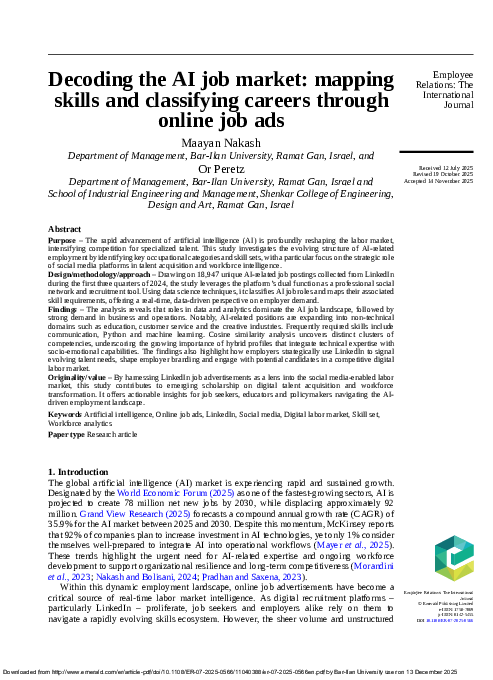 (PDF) Decoding the AI job market: mapping skills and classifying ...