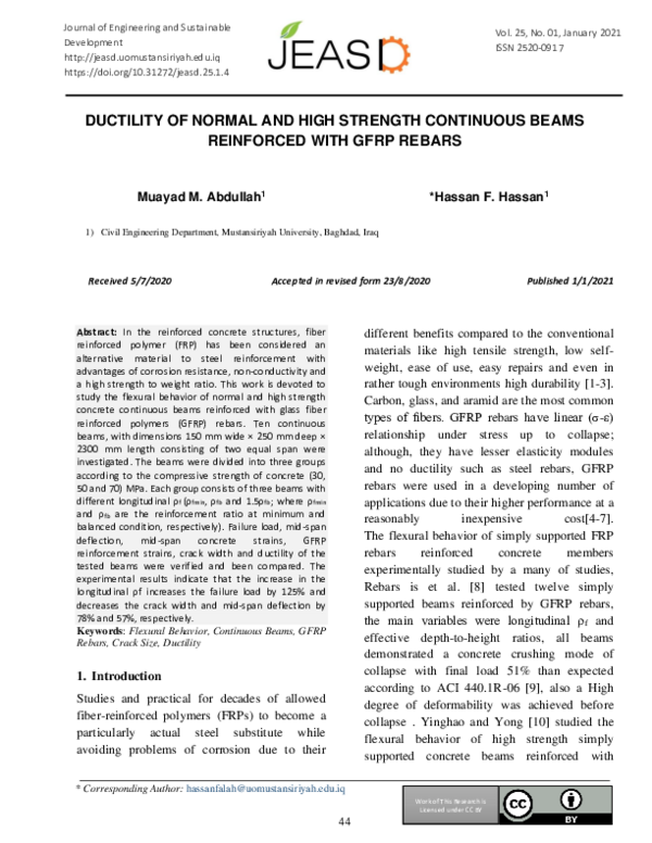 (PDF) Ductility of Normal and High Strength Continuous Beams Reinforced ...