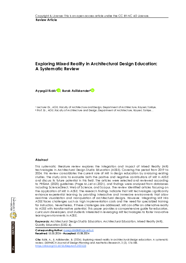 (PDF) Exploring Mixed Reality in Architectural Design Education: A ...