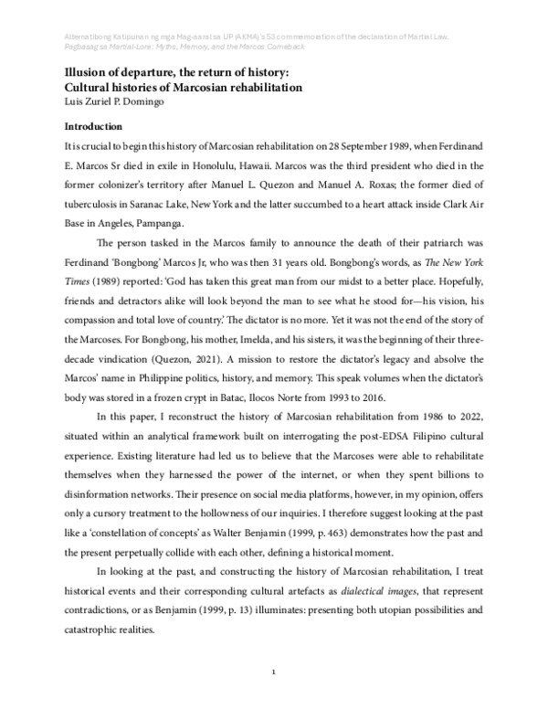 (PDF) Illusion of departure, the return of history: Cultural histories ...