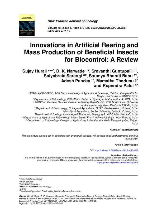 (PDF) Innovations in Artificial Rearing and Mass Production of ...