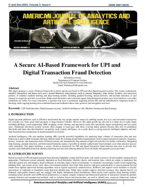 (PDF) A Secure AI-Based Framework for UPI and Digital Transaction Fraud ...