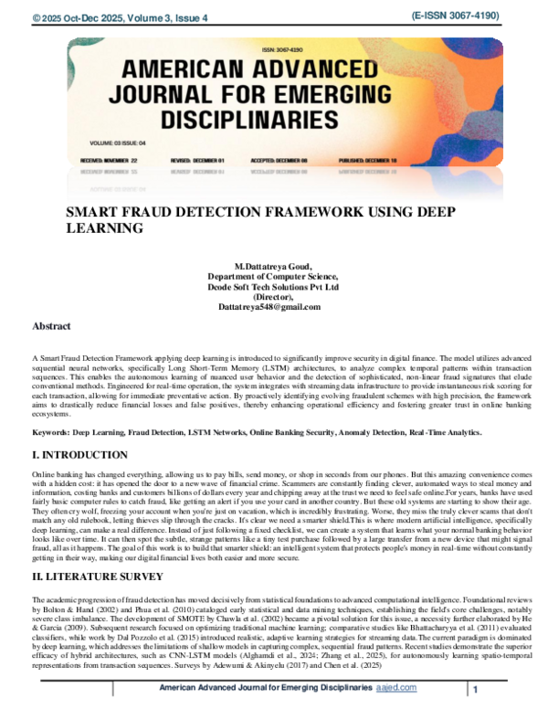 (PDF) SMART FRAUD DETECTION FRAMEWORK USING DEEP LEARNING