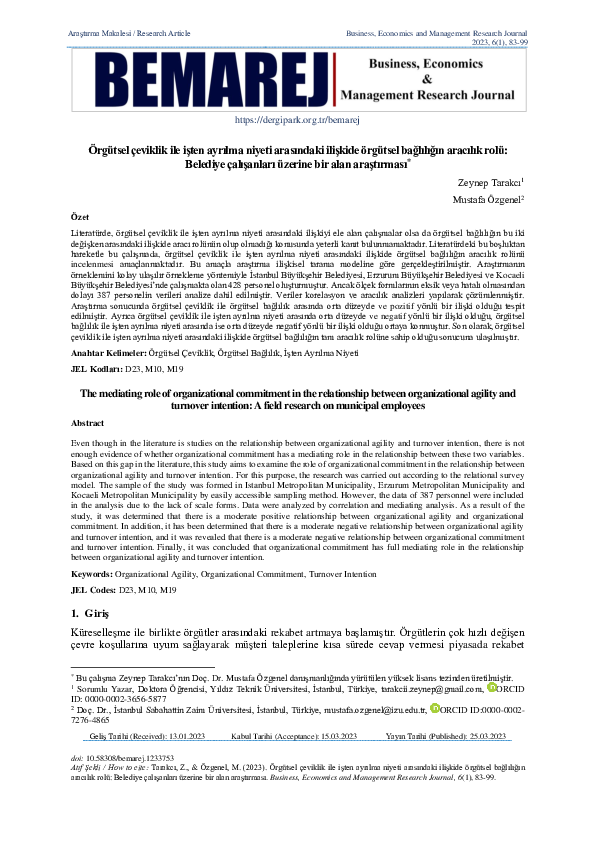 (PDF) The mediating role of organizational commitment in the ...