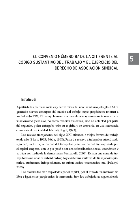 (PDF) EL CONVENIO NÚMERO 87 DE LA OIT FRENTE AL CÓDIGO SUSTANTIVO DEL ...