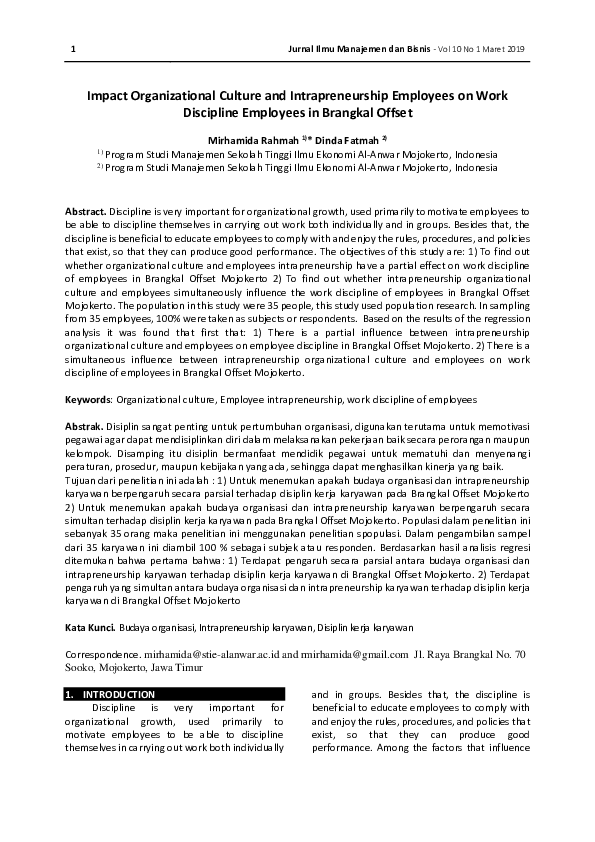 (PDF) Organizational Culture and Intrapreneurship Employee of the ...