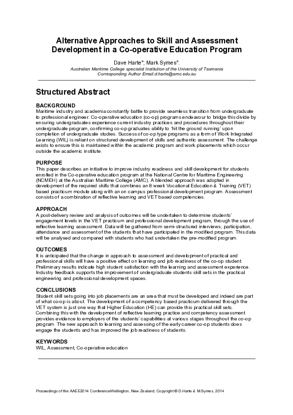 (PDF) Alternative approaches to skill and assessment development in a ...