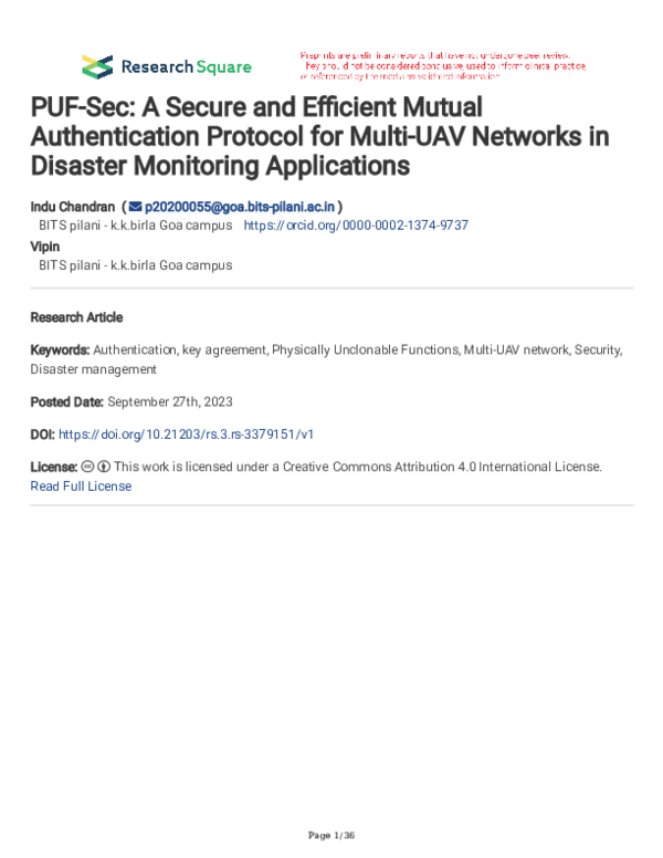 (PDF) PUF-Sec: A Secure and Efficient Mutual Authentication Protocol ...