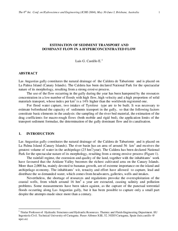 (PDF) Estimation of Sediment Transport and Dominant Flow in a ...