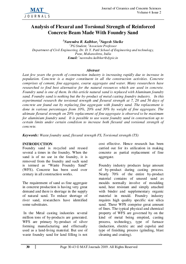 (PDF) Analysis of Flexural and Torsional Strength of Reinforced ...
