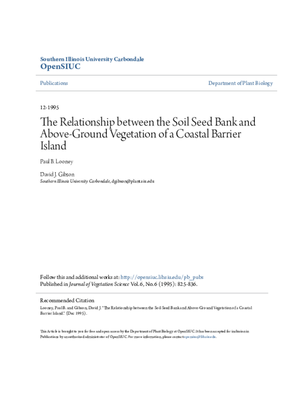 (PDF) The relationship between the soil seed bank and above-ground ...