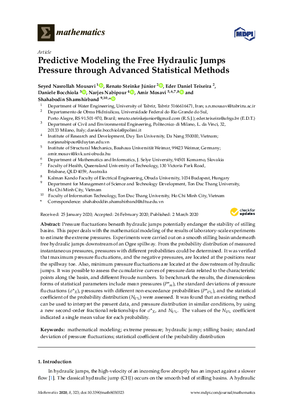 (PDF) Predictive Modeling the Free Hydraulic Jumps Pressure through ...